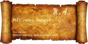 Ménesi Amand névjegykártya